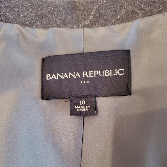 NWOT Banana Republic Sequin Grey Blazer sz 10 - Picture 3 of 4
